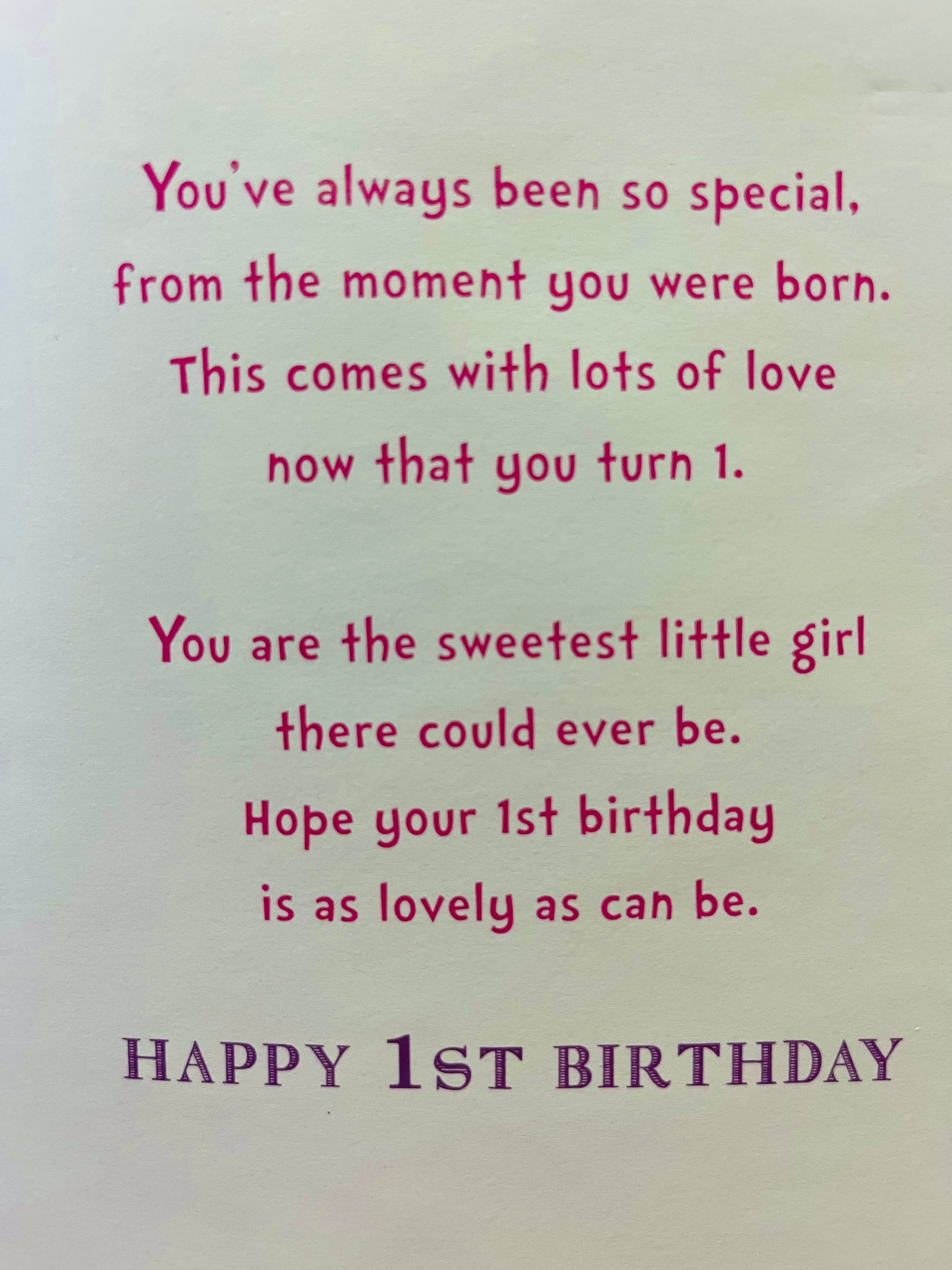 Daughter's 1st Birthday Card