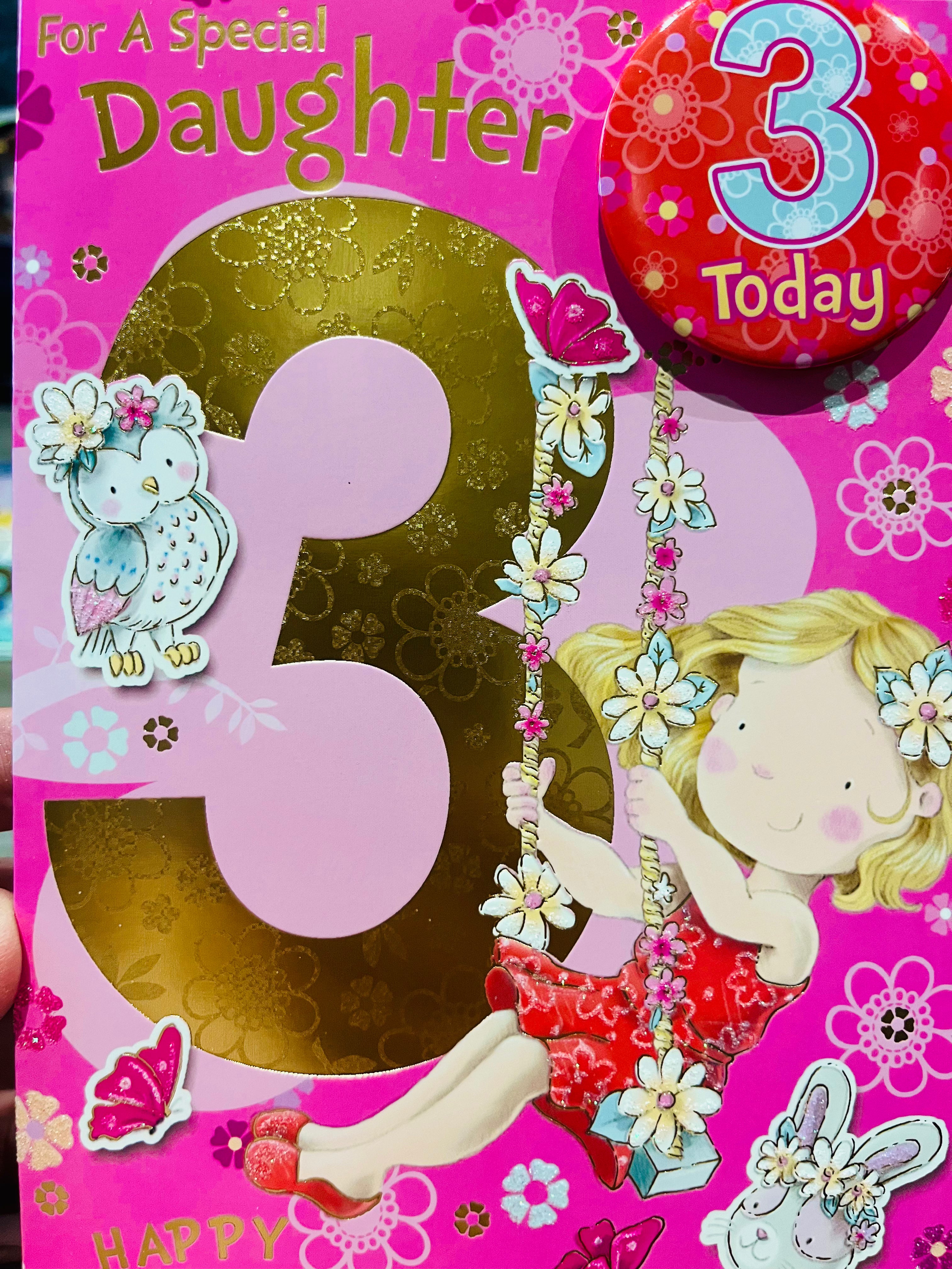 Daughter's 3rd Birthday Card