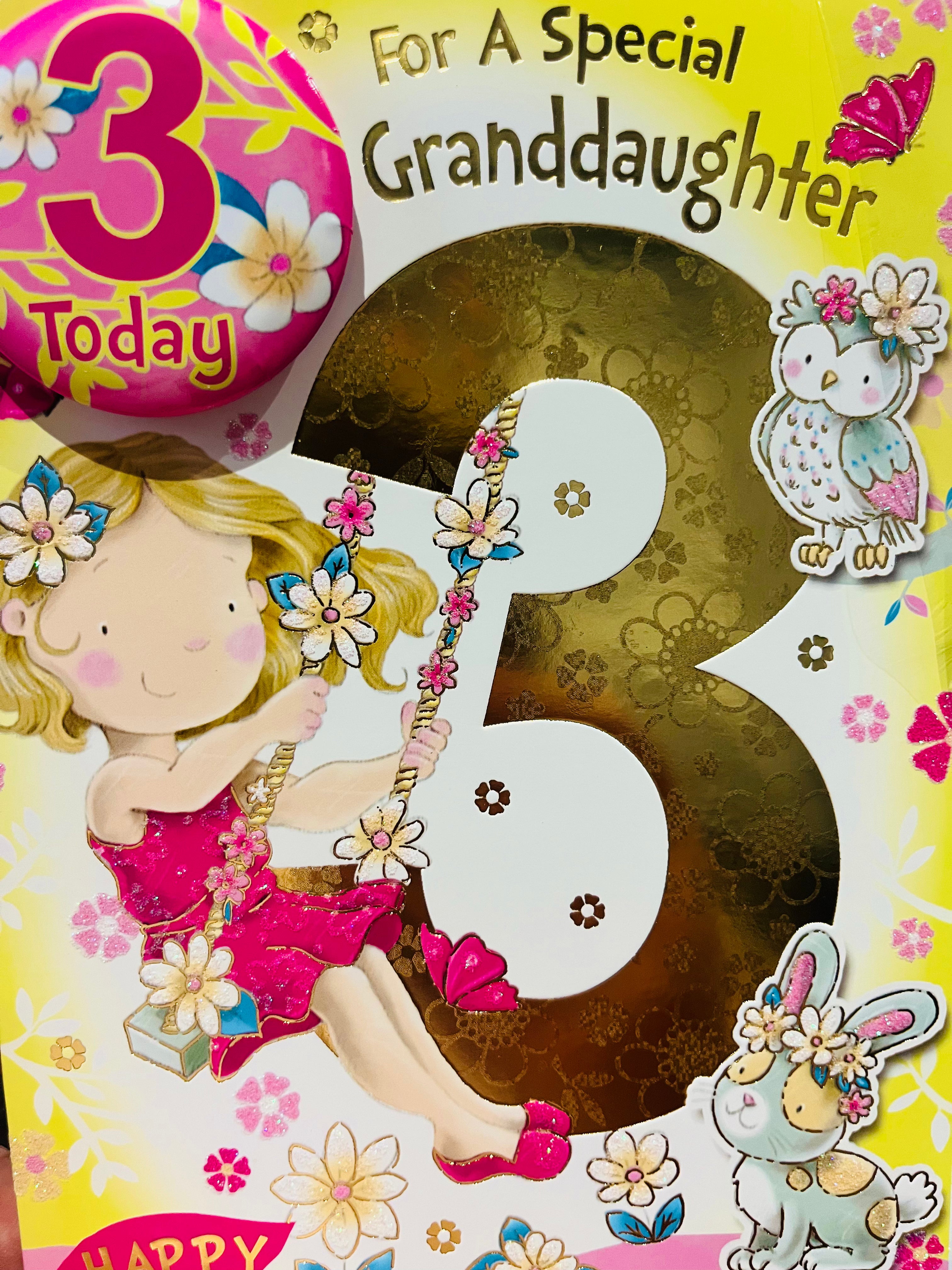 Granddaughter's 3rd Birthday Card