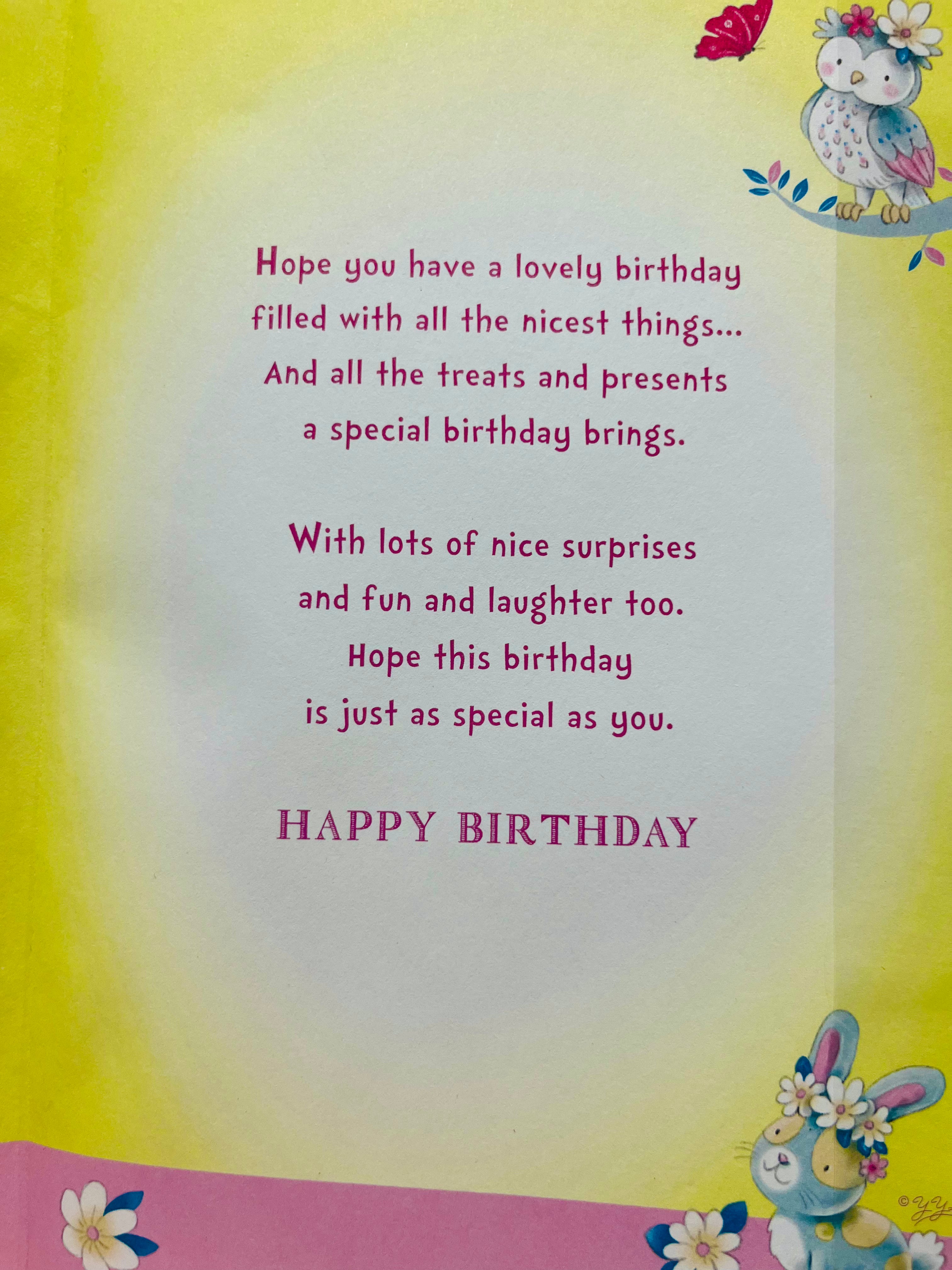 Daughter's 4th Birthday Card