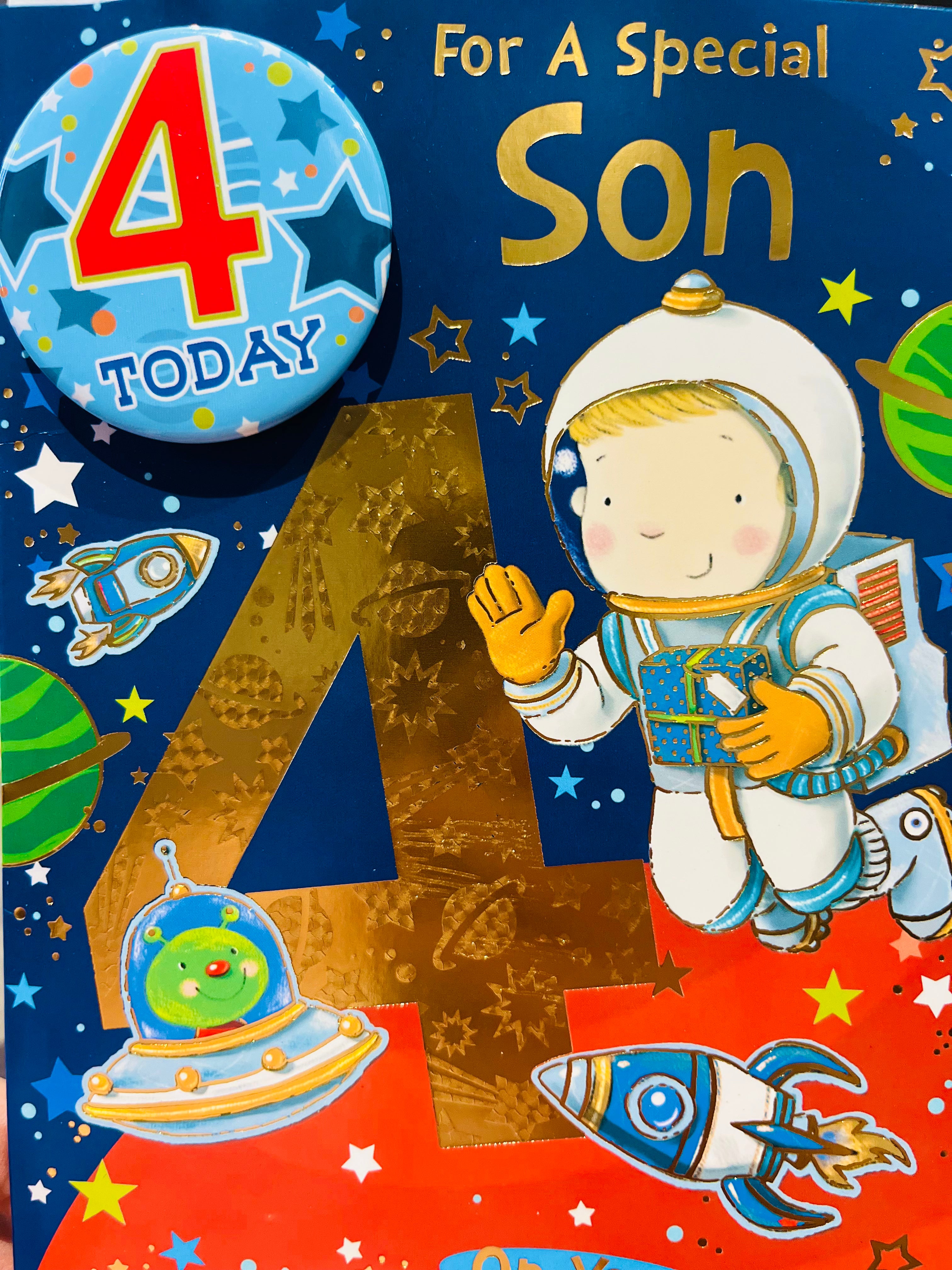 Son's 4th Birthday Card