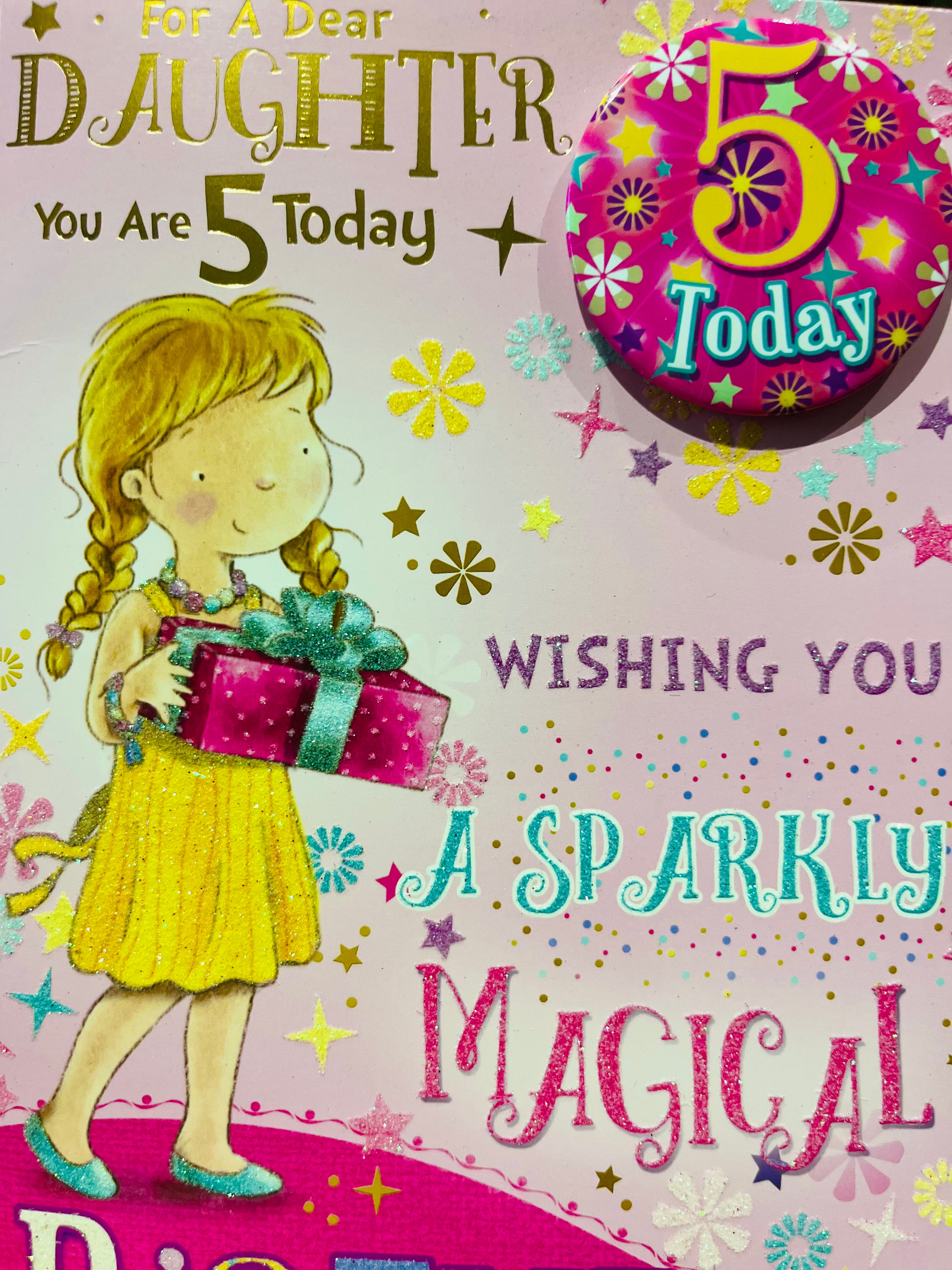 Daughter's 5th Birthday Card