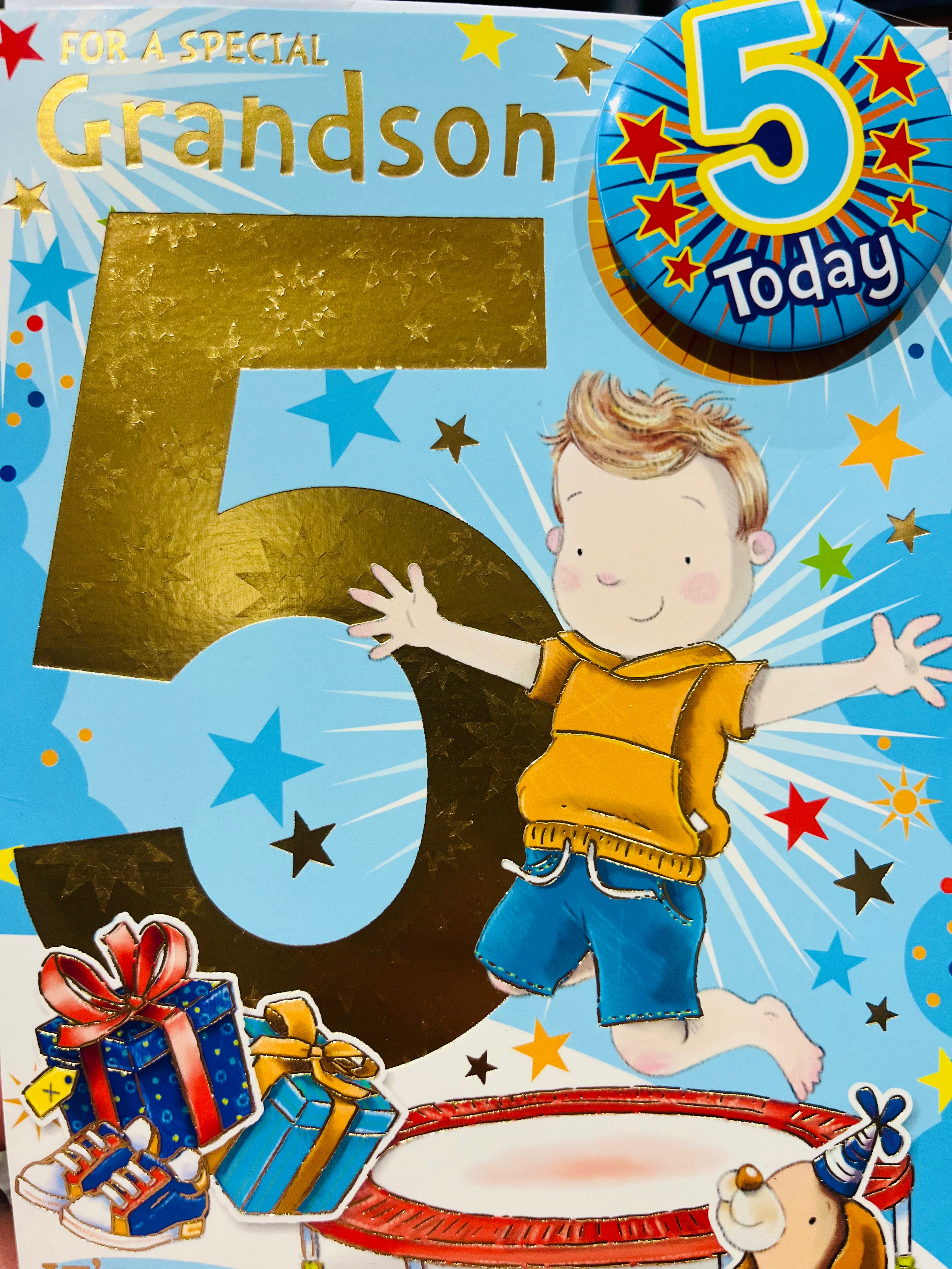 Grandson's 5th Birthday Card