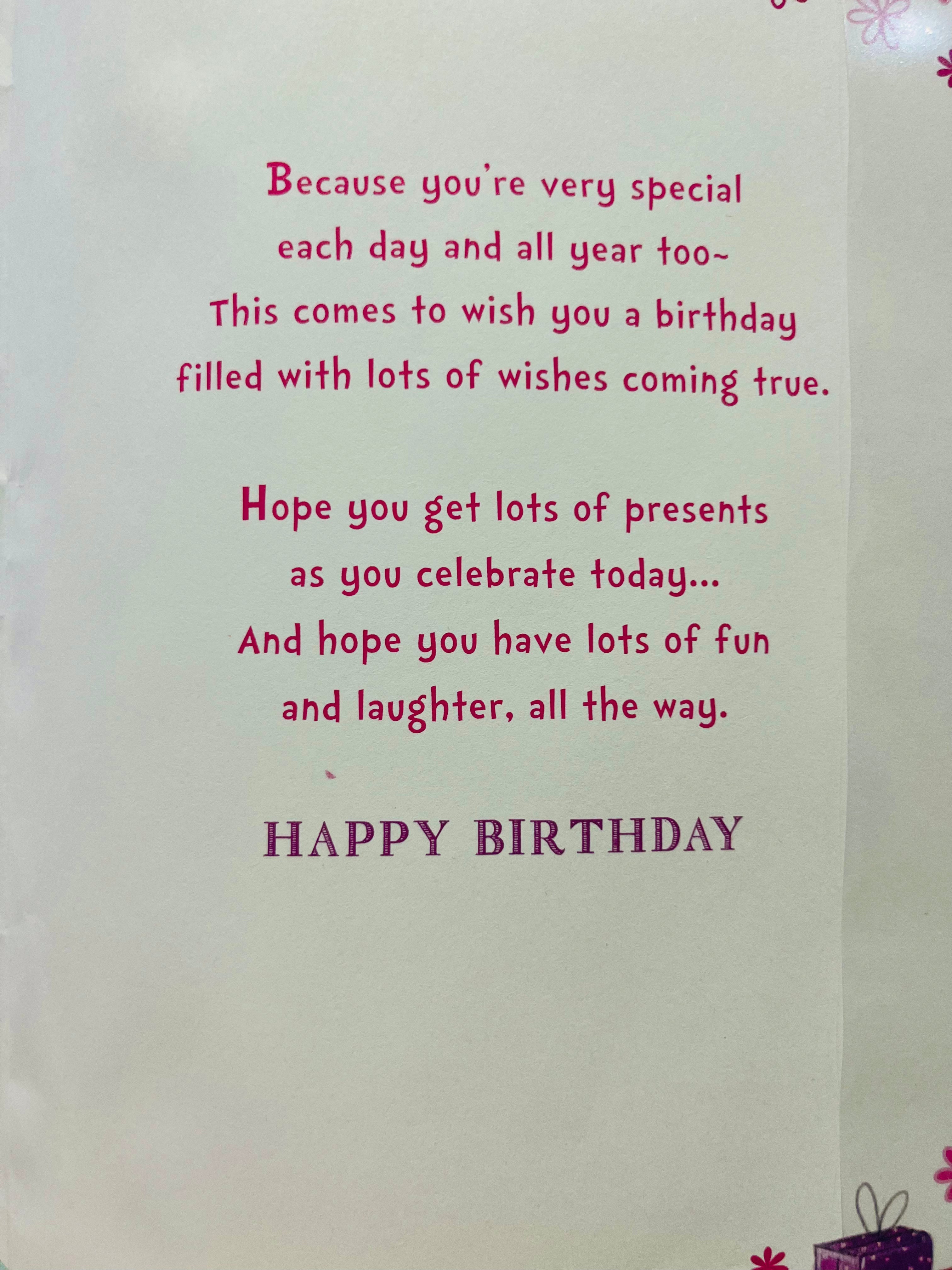Daughter's 6th Birthday Card