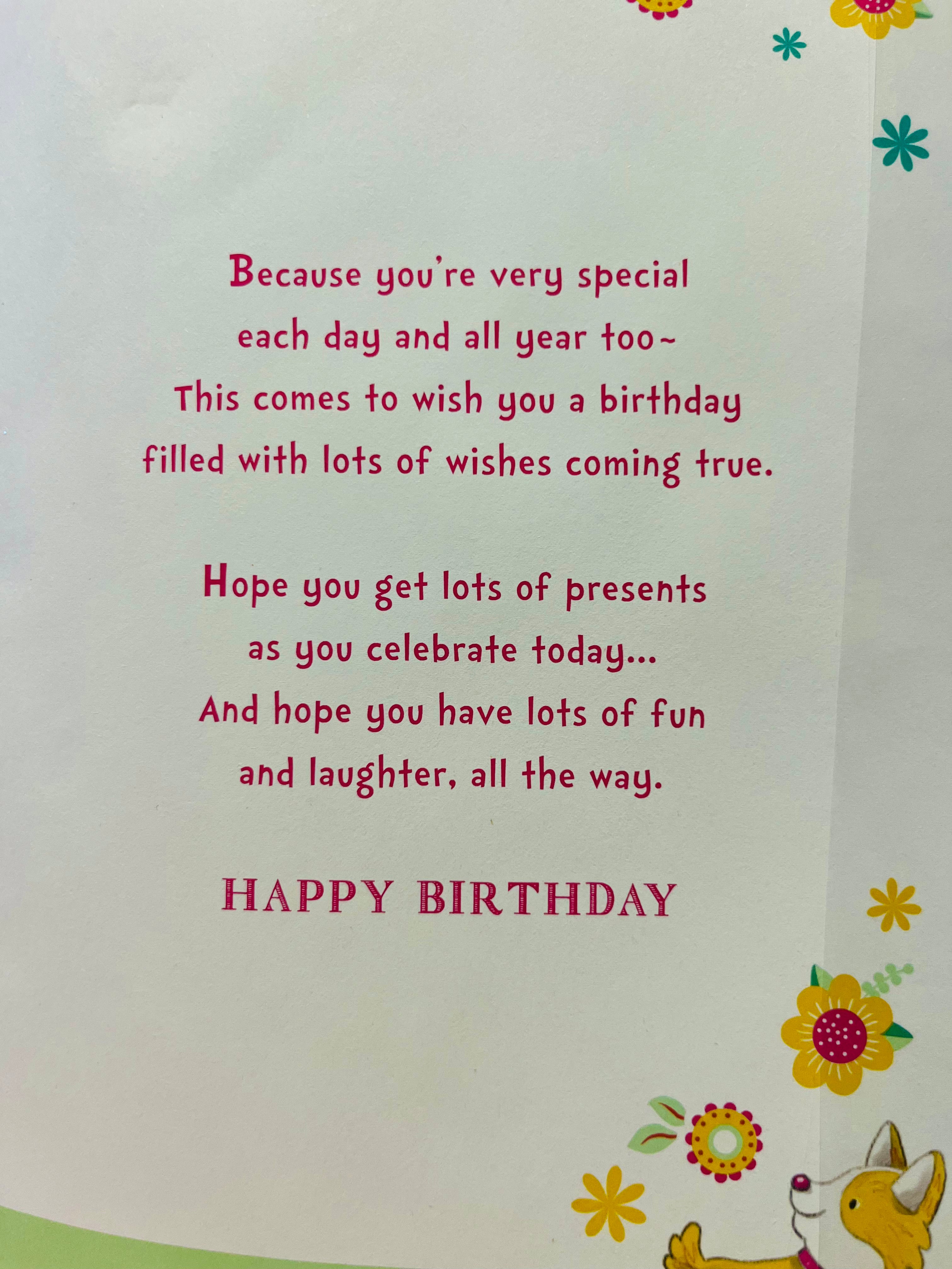 Granddaughter's 6th Birthday Card