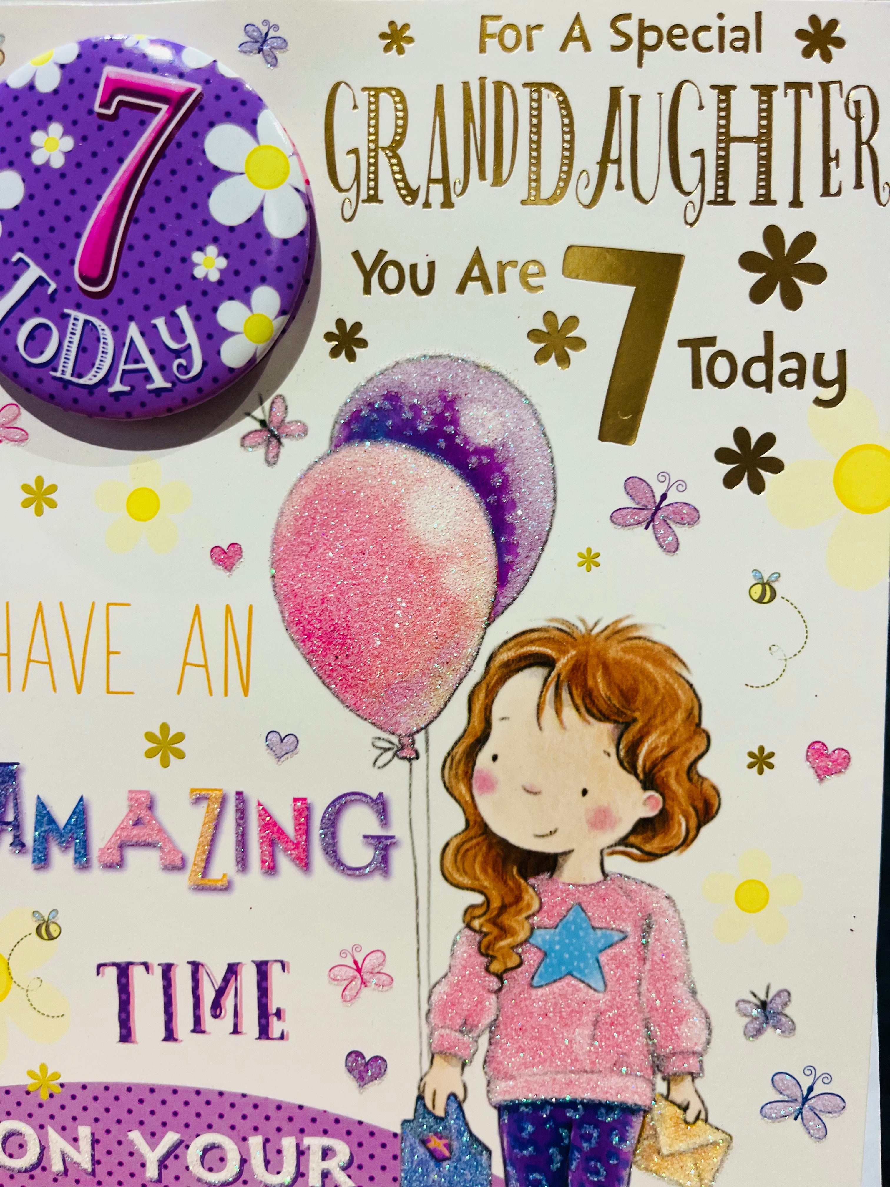 Granddaughter's 7th Birthday Card