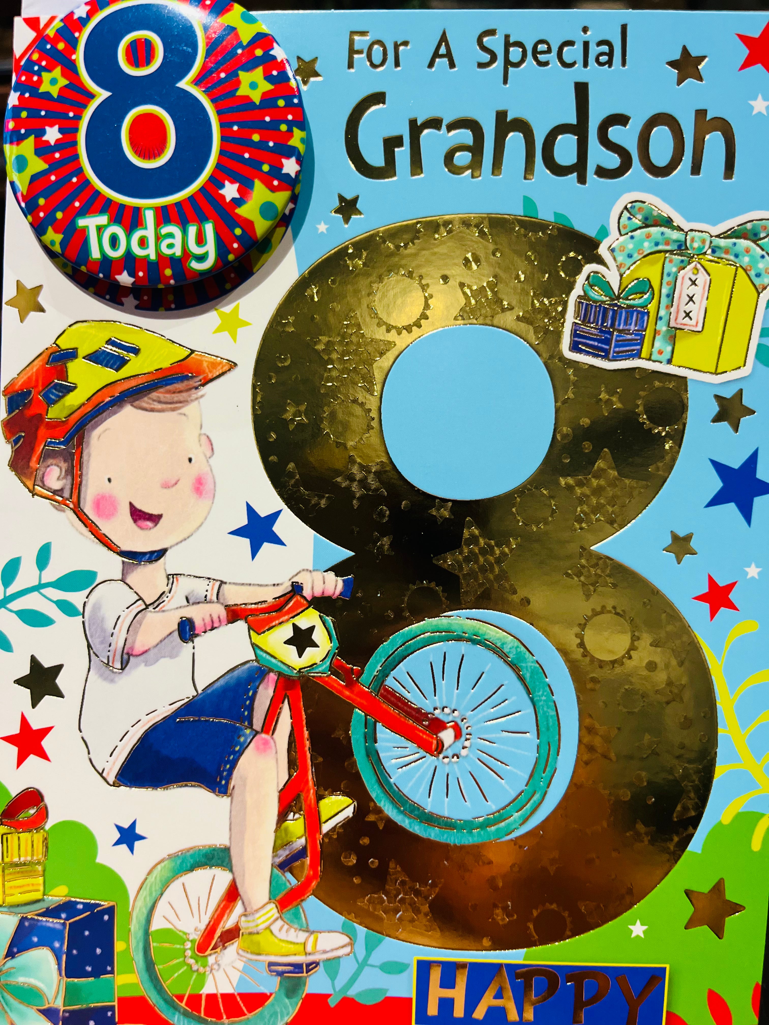 Grandson's 8th Birthday Card