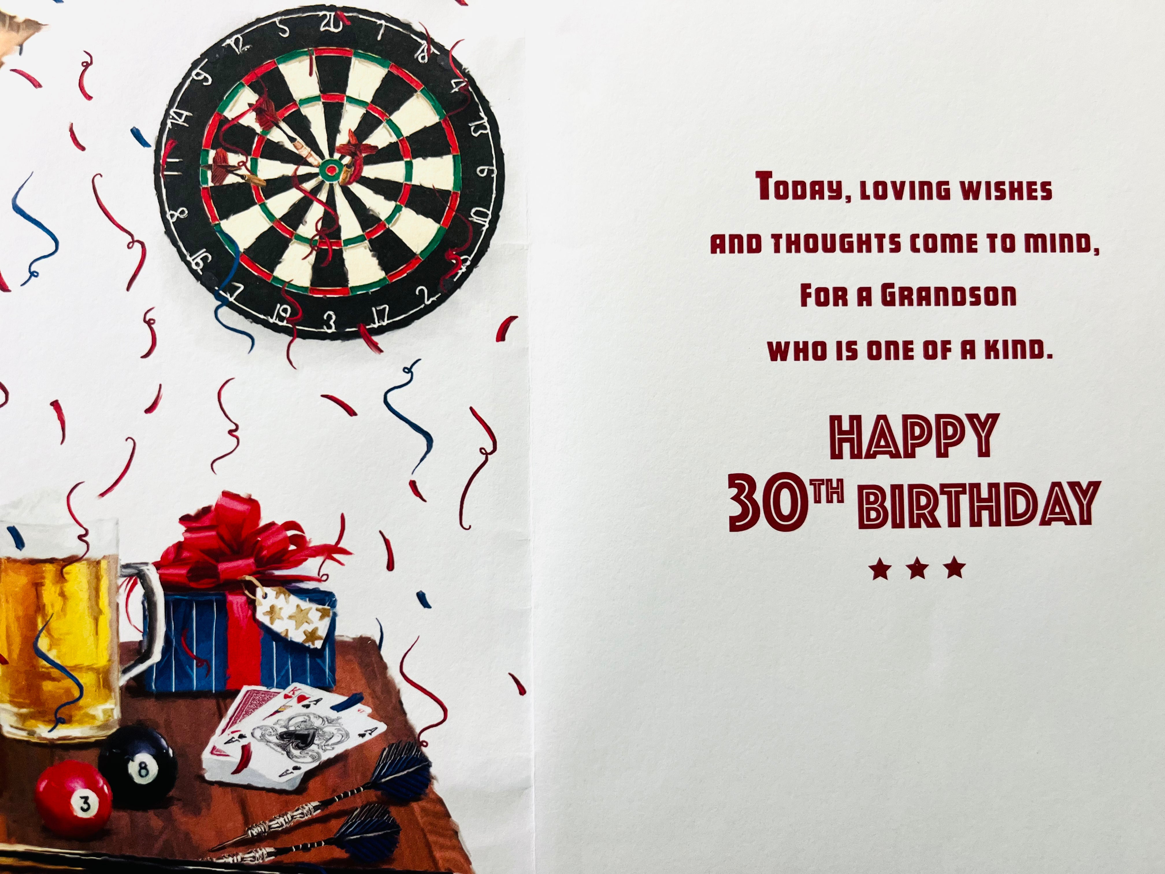 Grandson's 30th Birthday Card