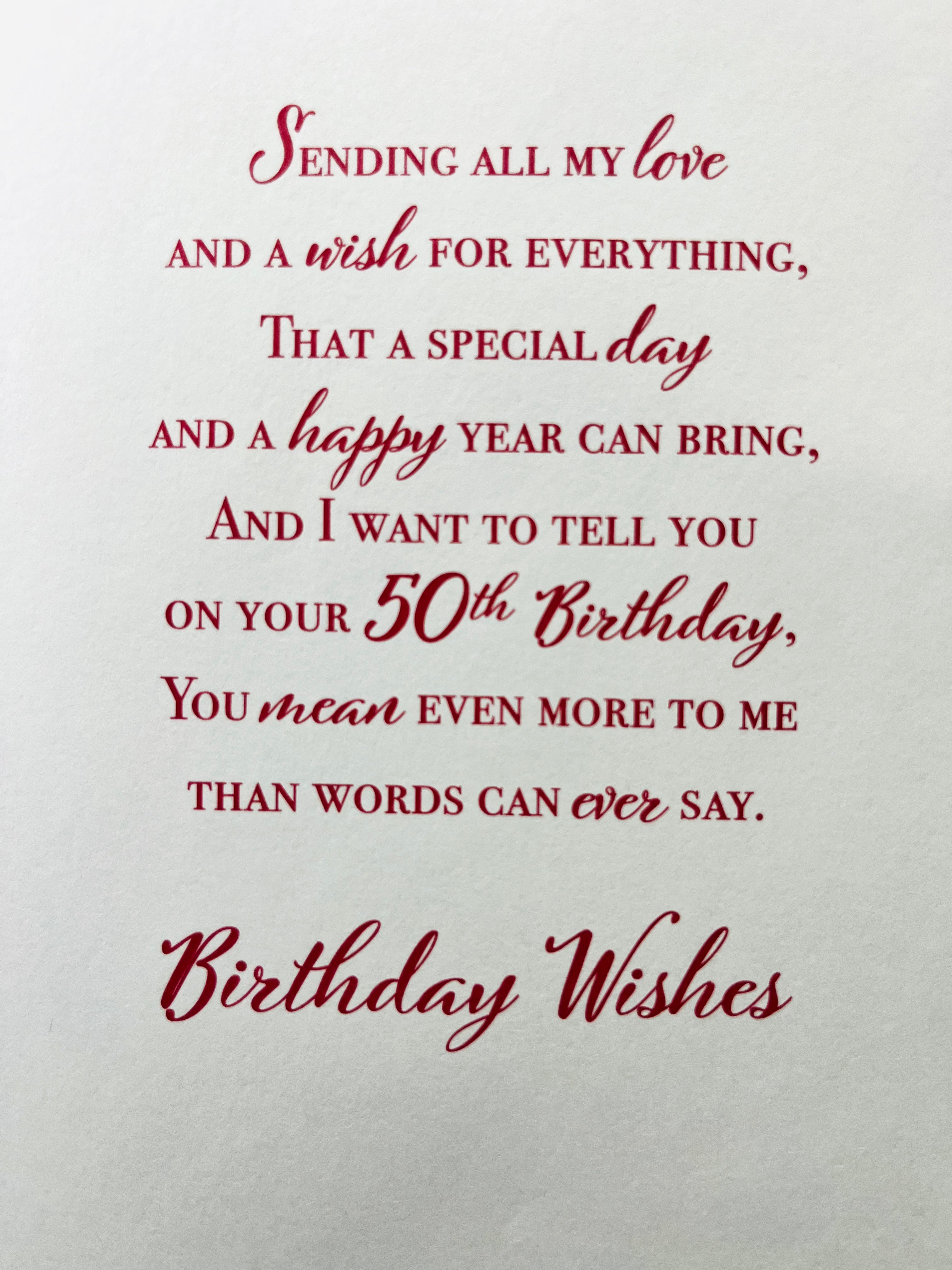 Husband's 50th Birthday Card