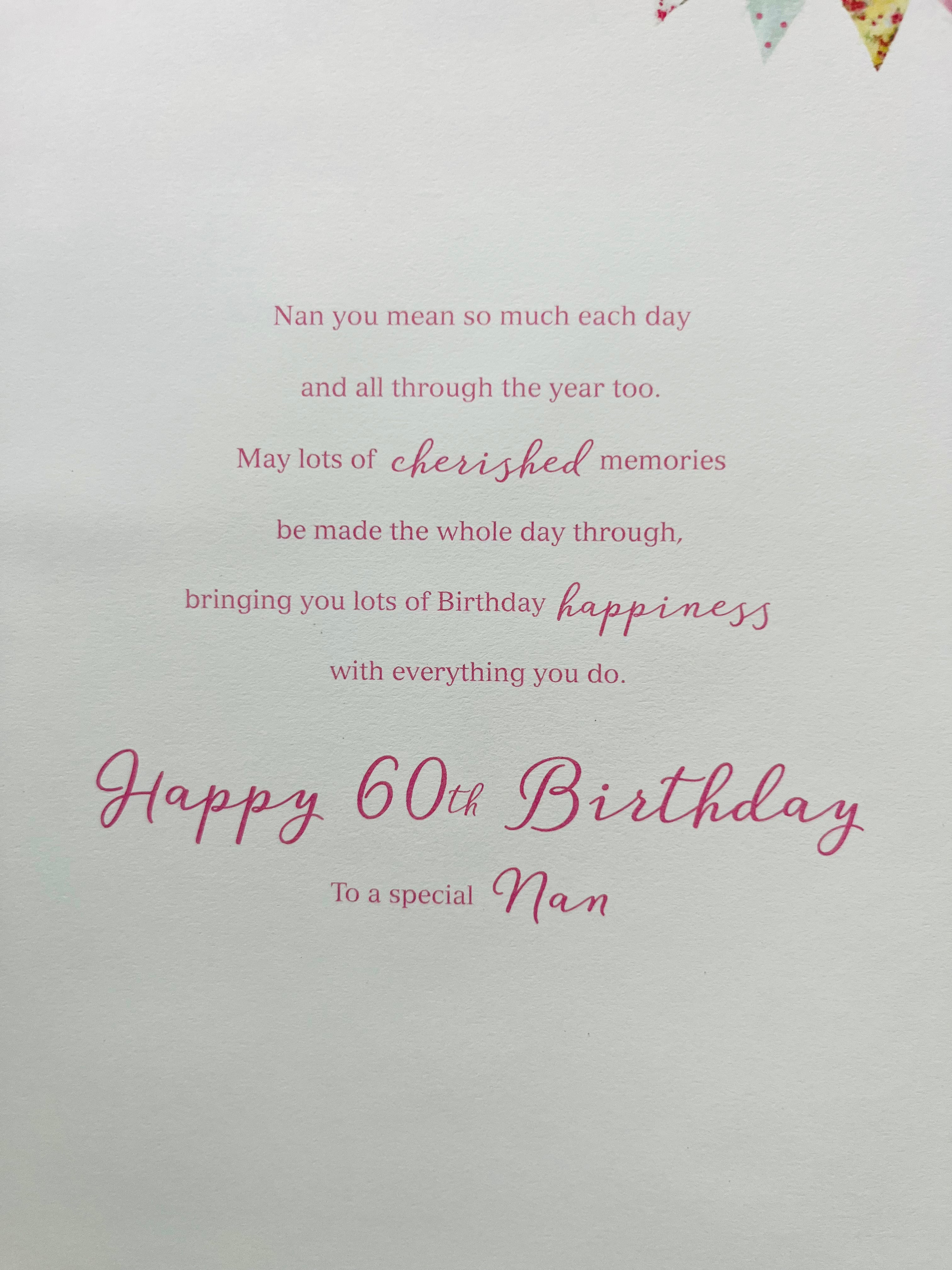 Nan's 60th Birthday Card