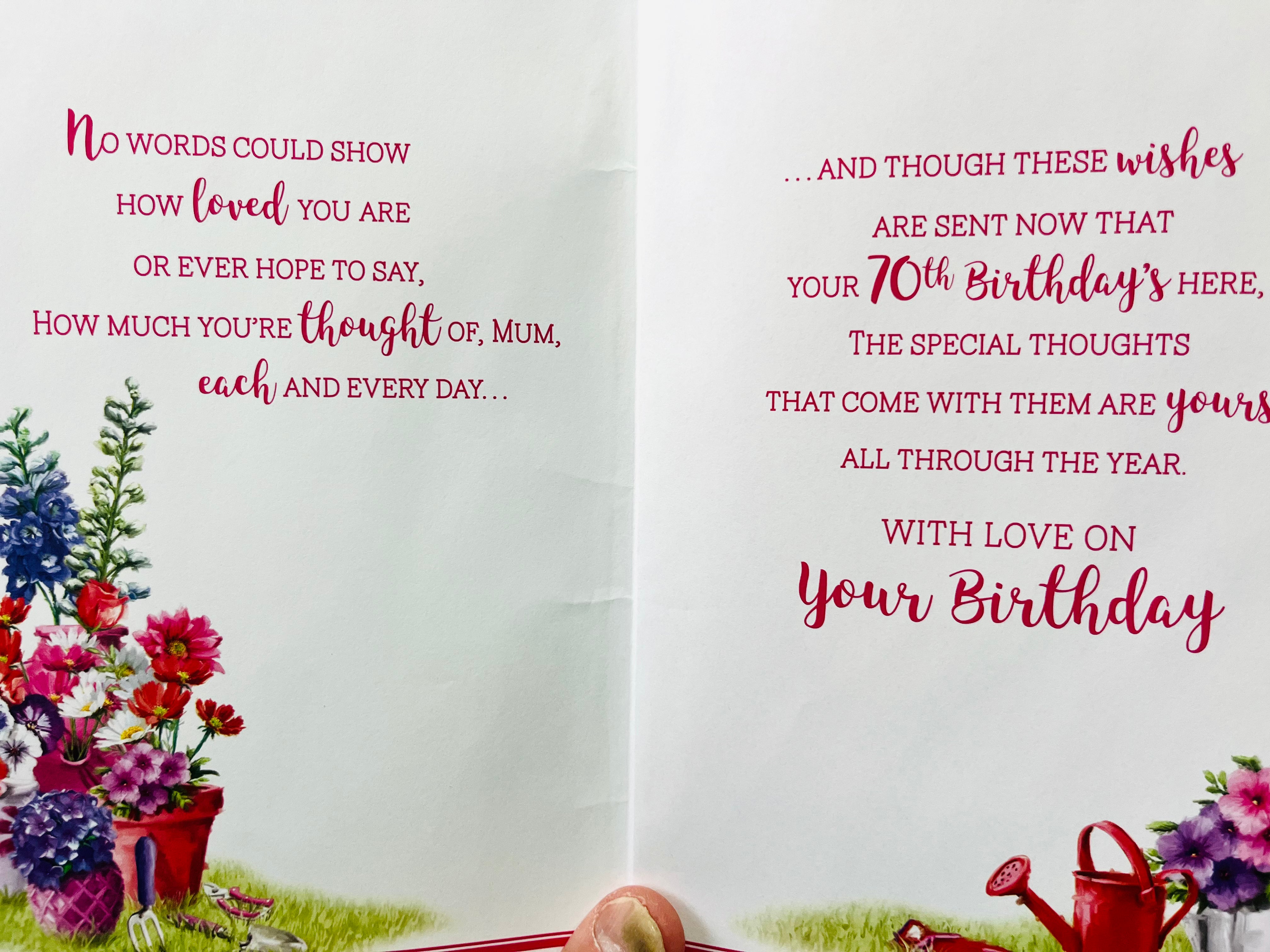 Mum's 70th Birthday Card