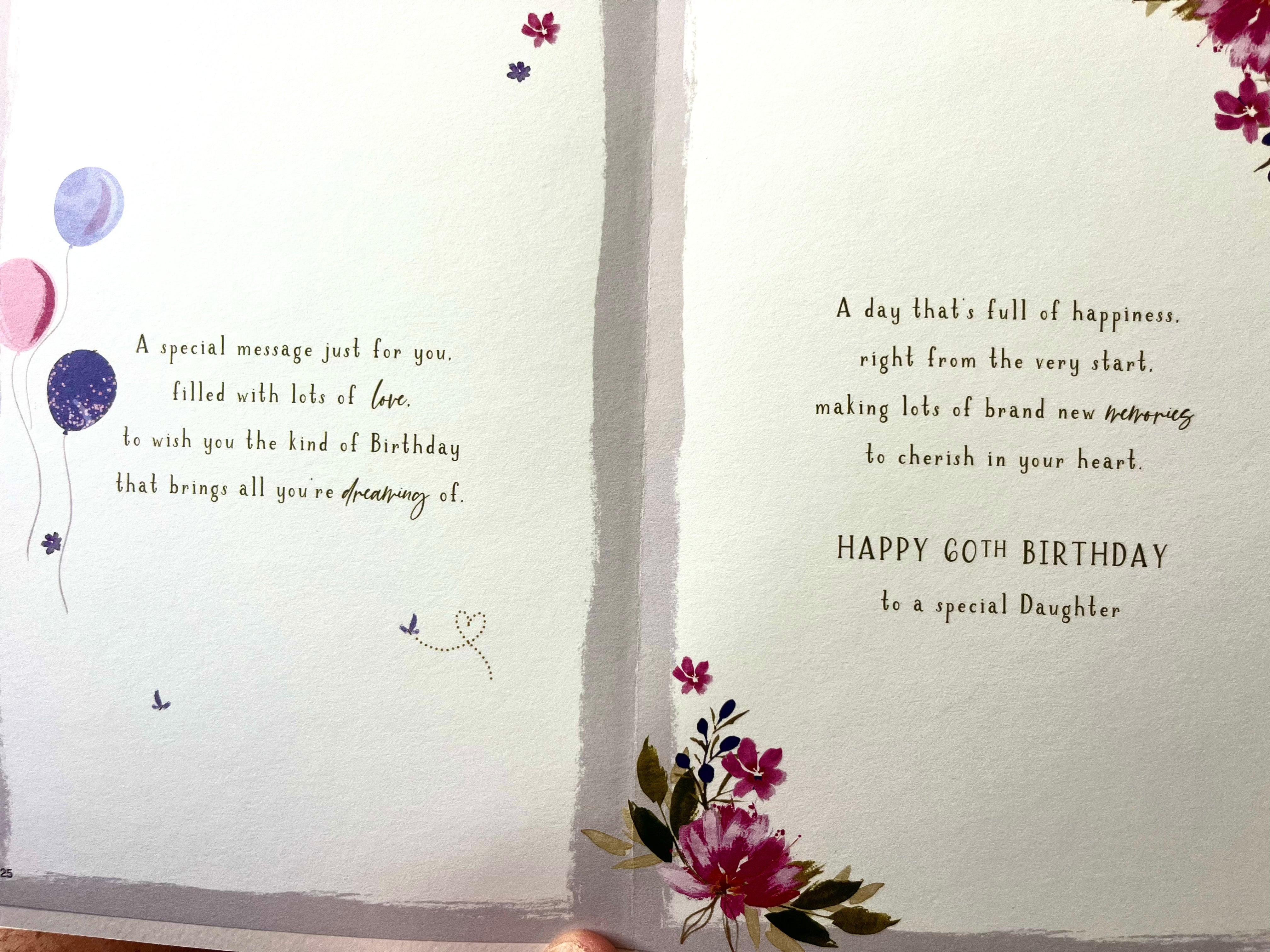 Daughter's 60th Birthday Card