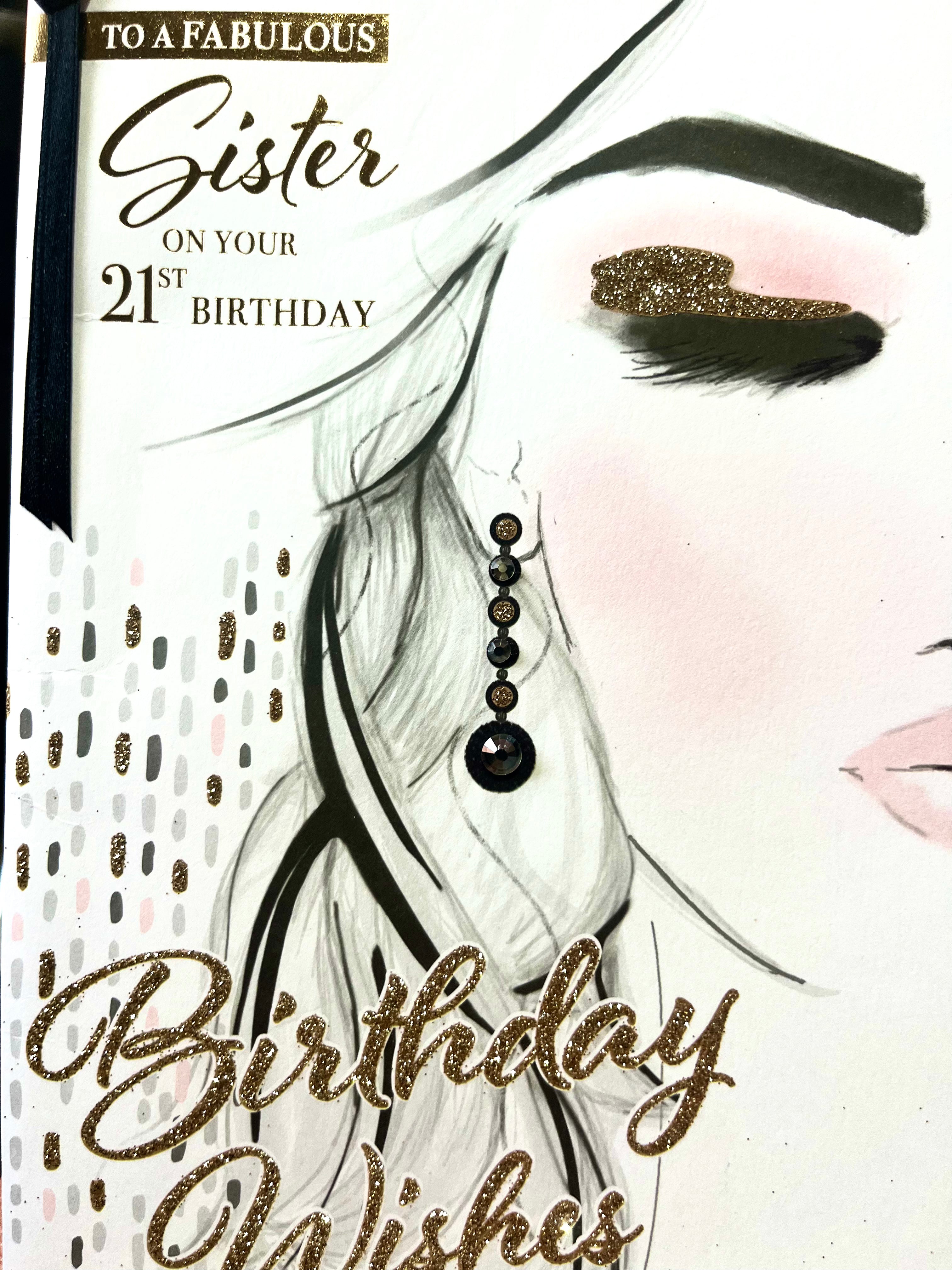 Sister's 21st Birthday Card