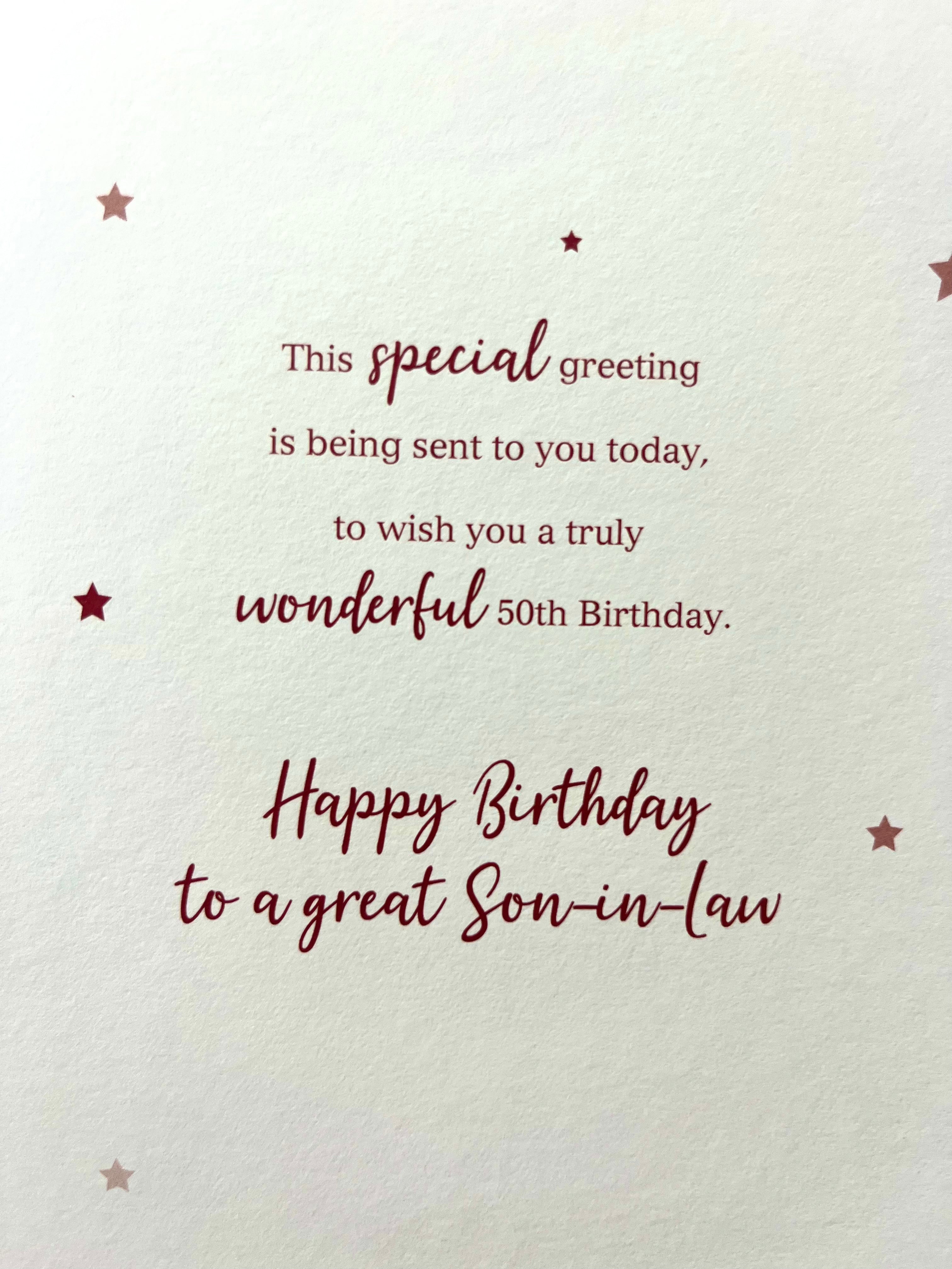 Son in Law's 50th Birthday Card