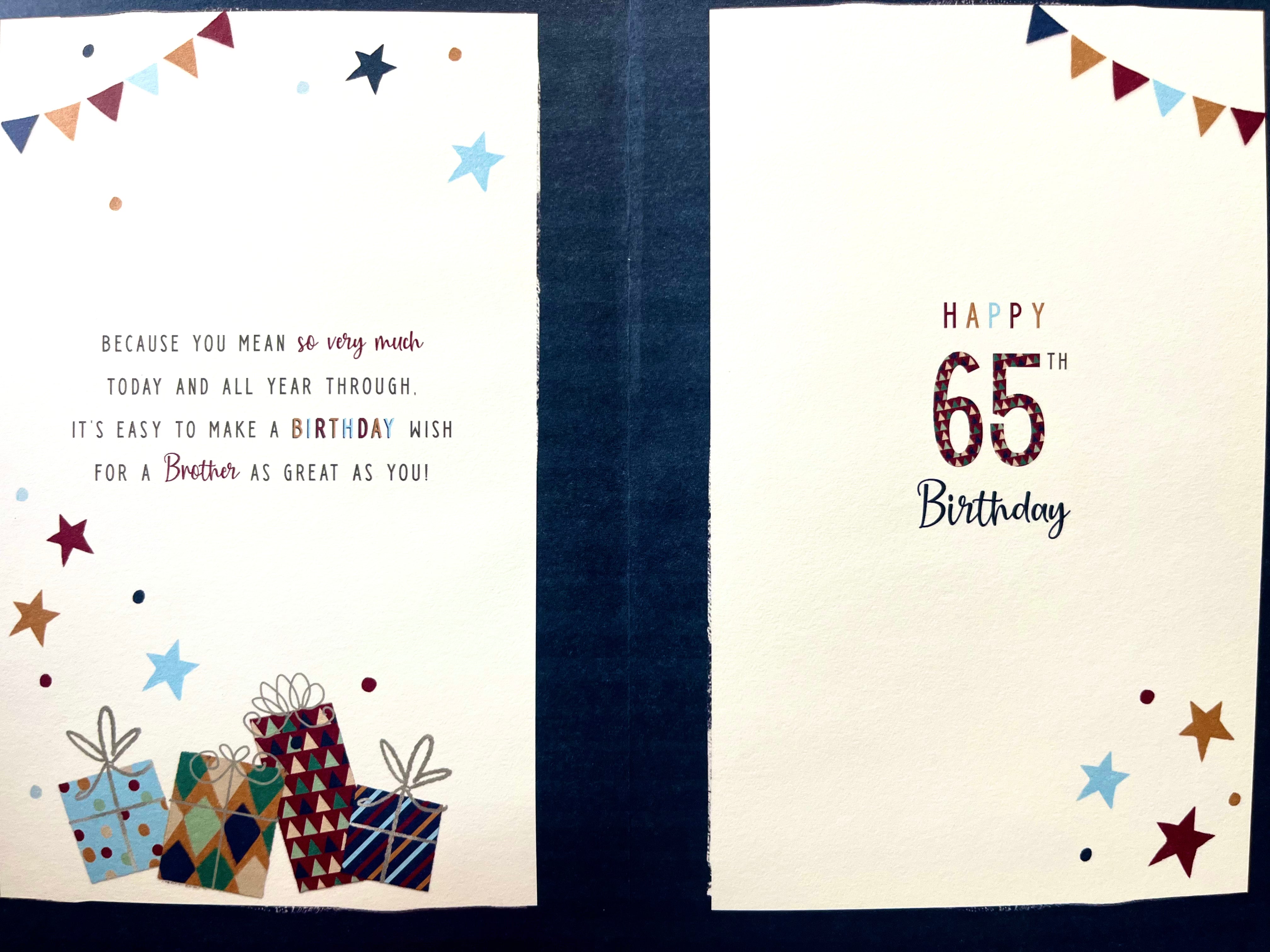 Brother's 65th Birthday Card