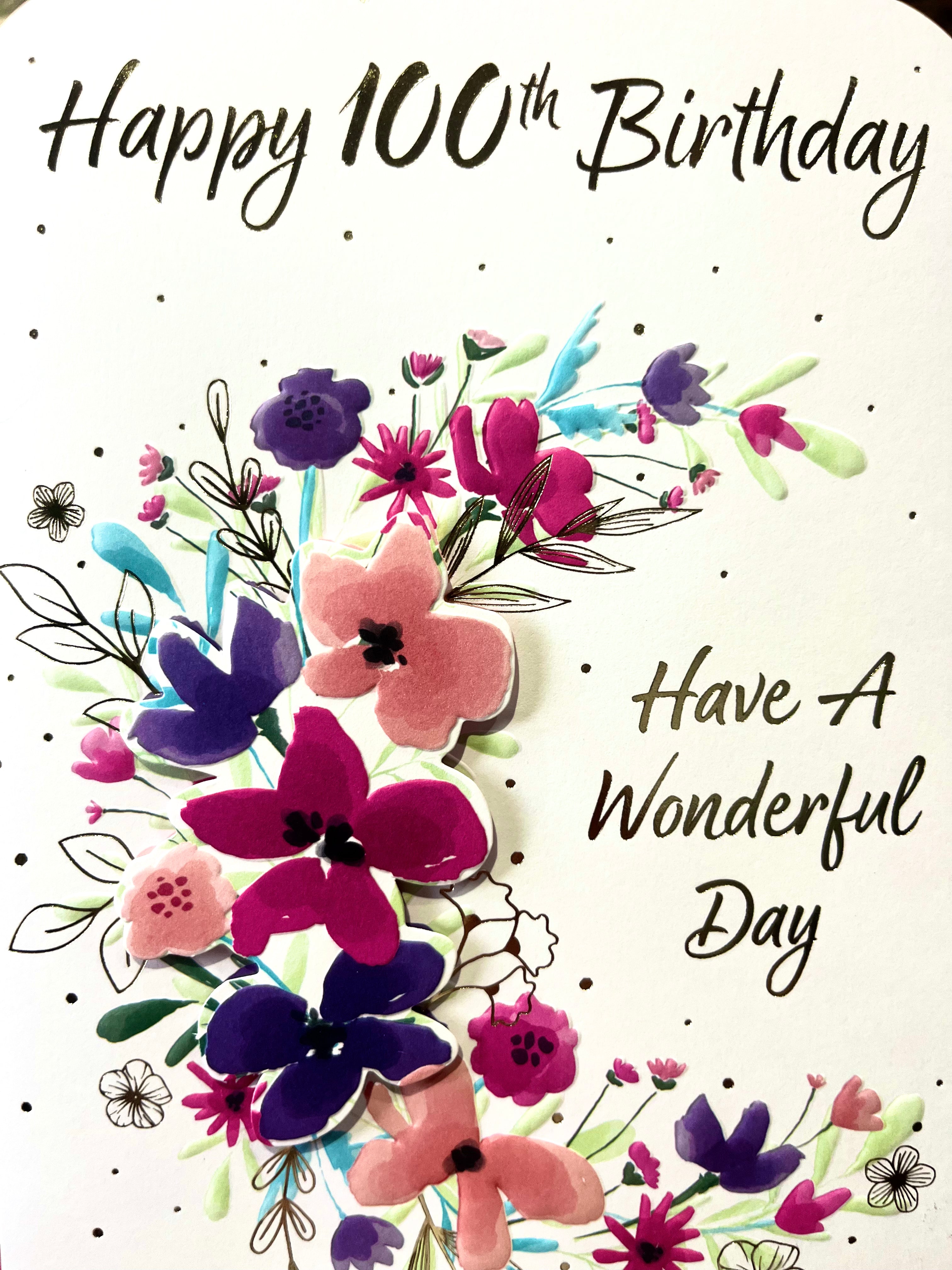 Female 100th Birthday Card