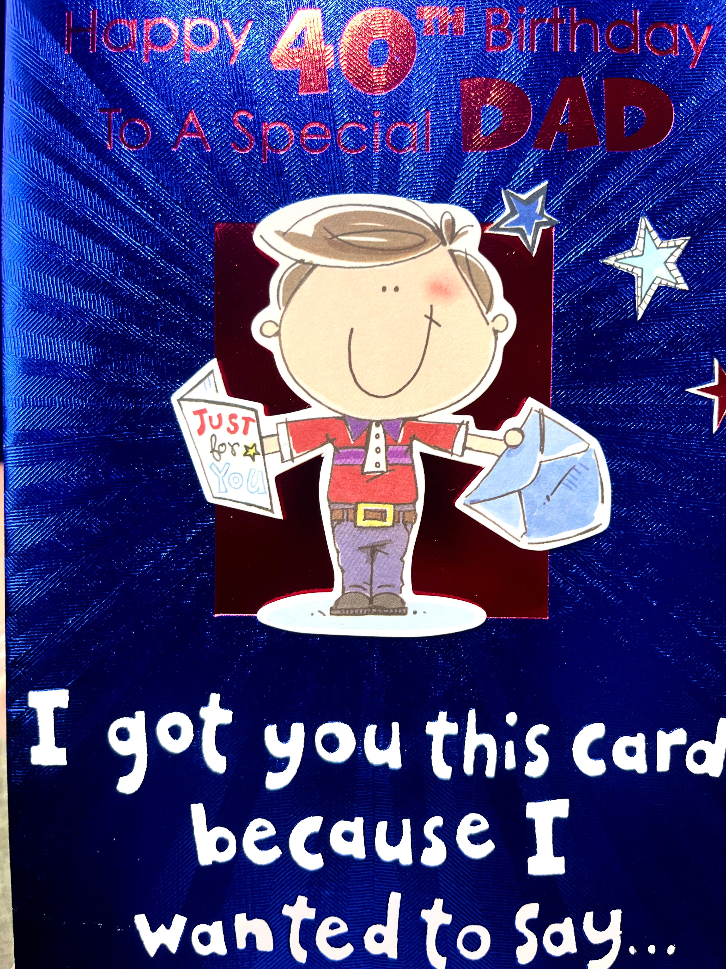 Dad's 40th Birthday Card