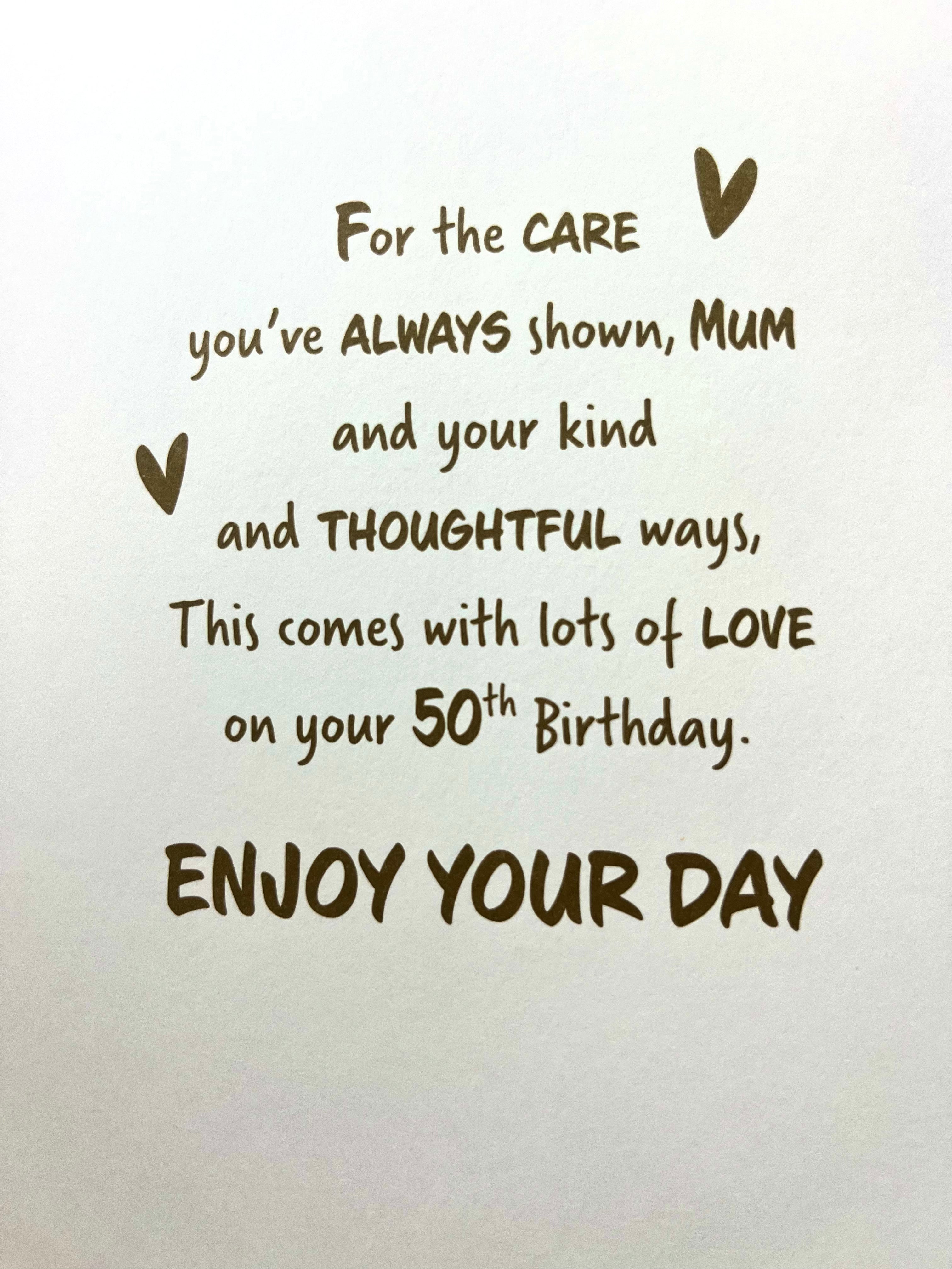 Mum's 50th Birthday Card