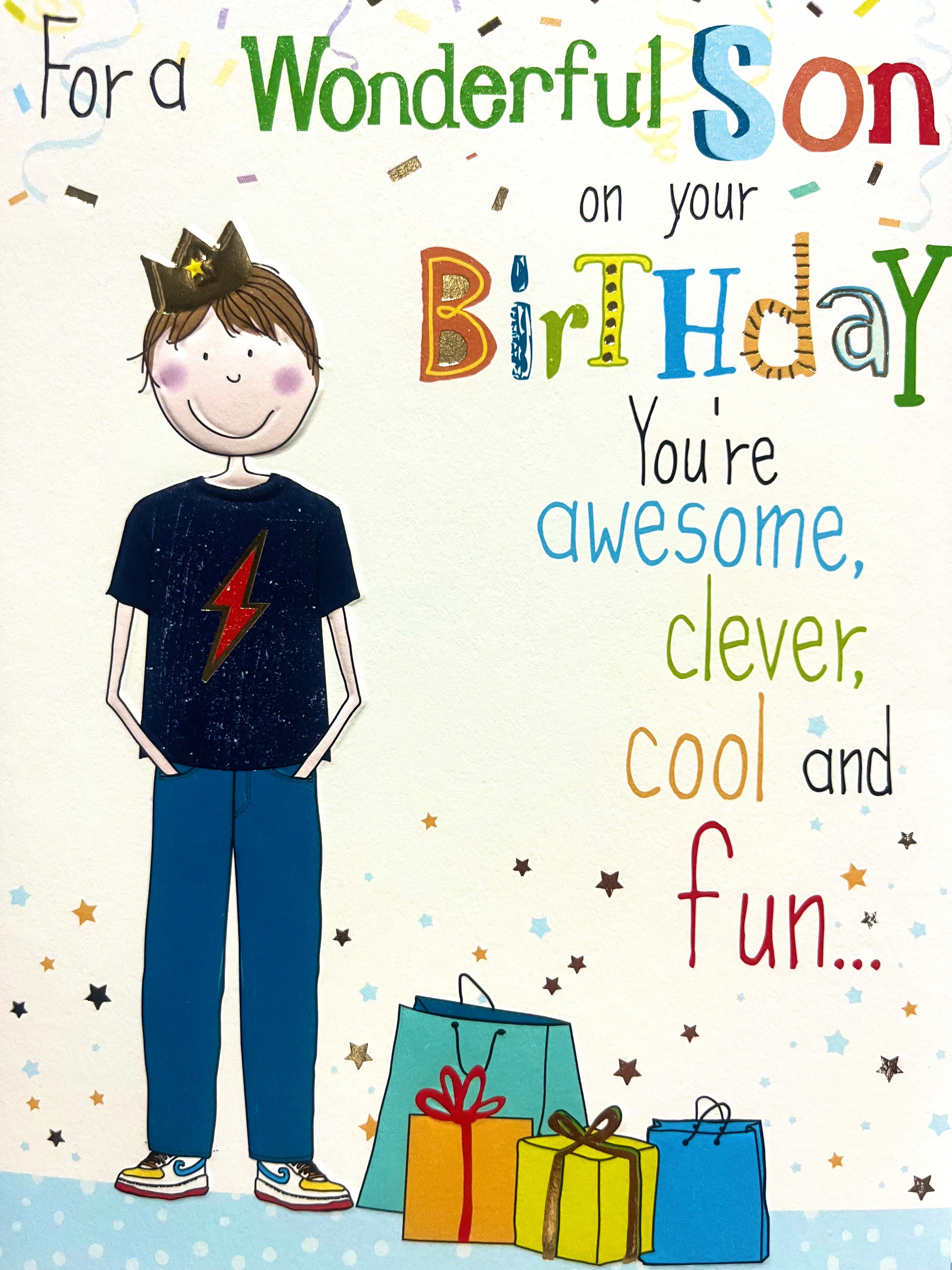 Son Birthday Card : For a wonderful Son
