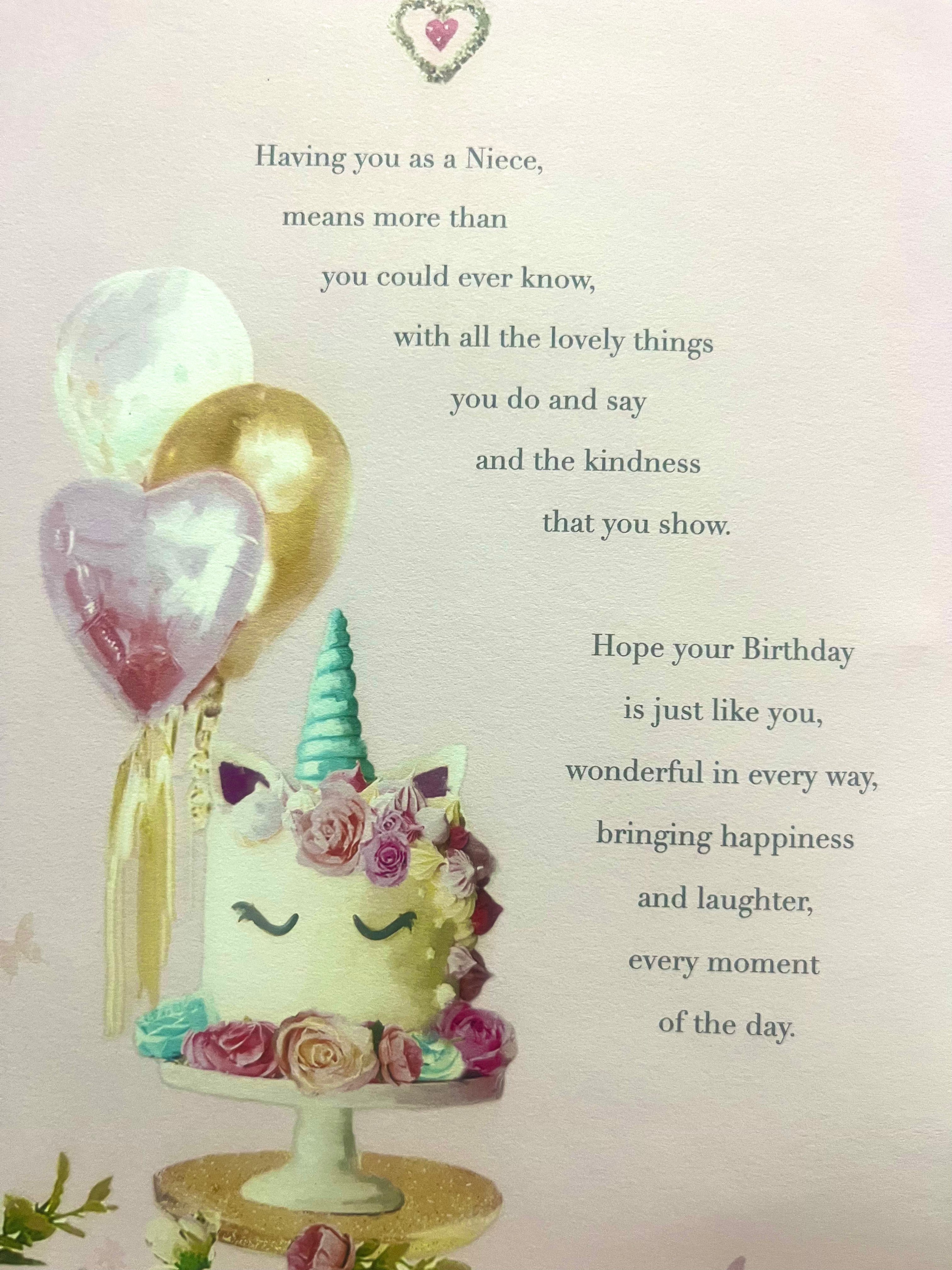Niece Birthday Card: For a lovely Niece on your birthday