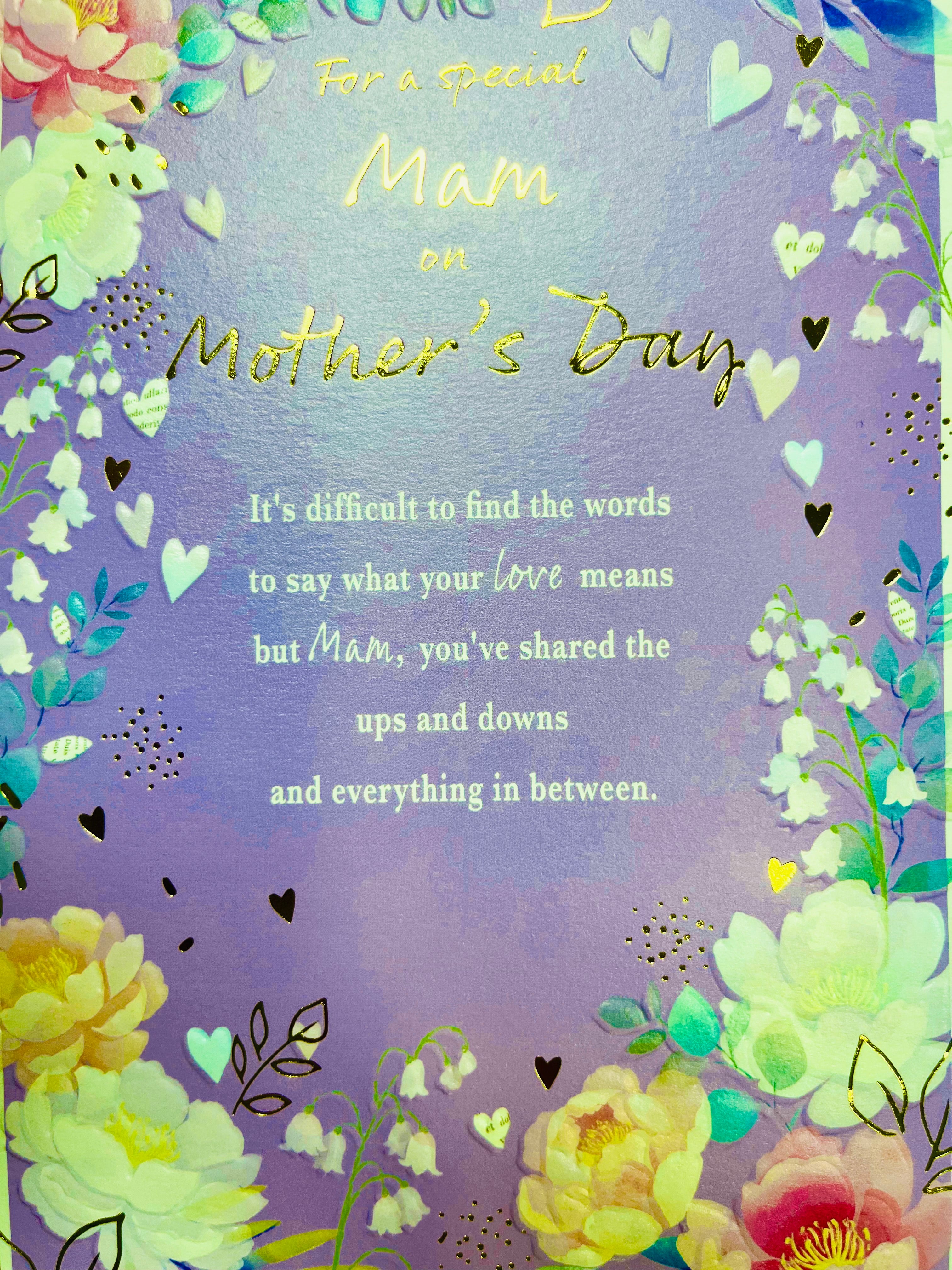 To Mam on Mothers Day Card