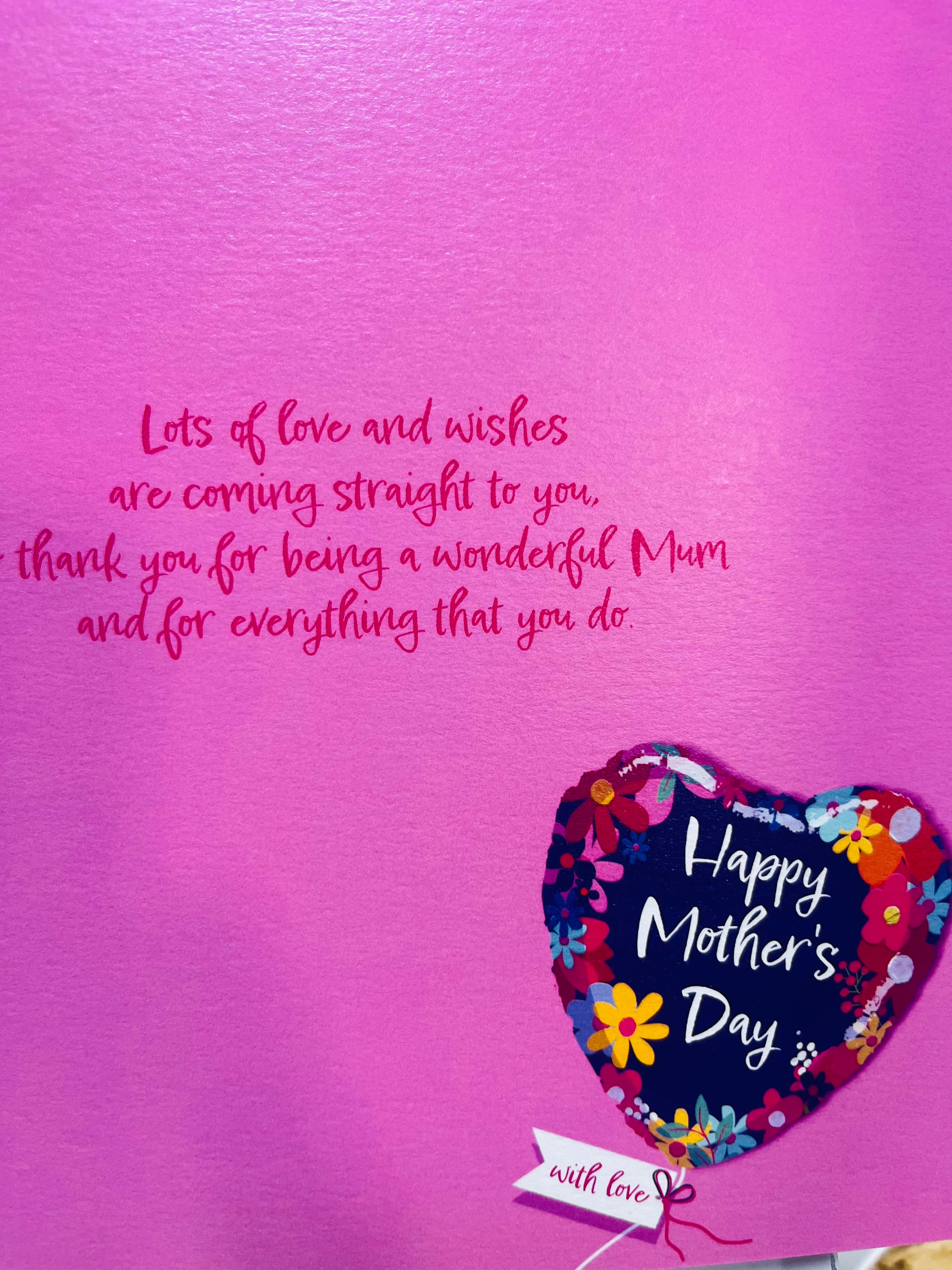 To Mum on Mothers Day from your Daughter