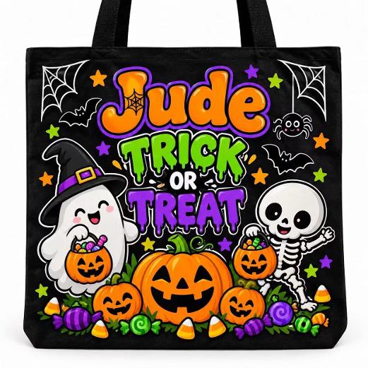 Halloween Trick or Treat Tote Bags- Personalised