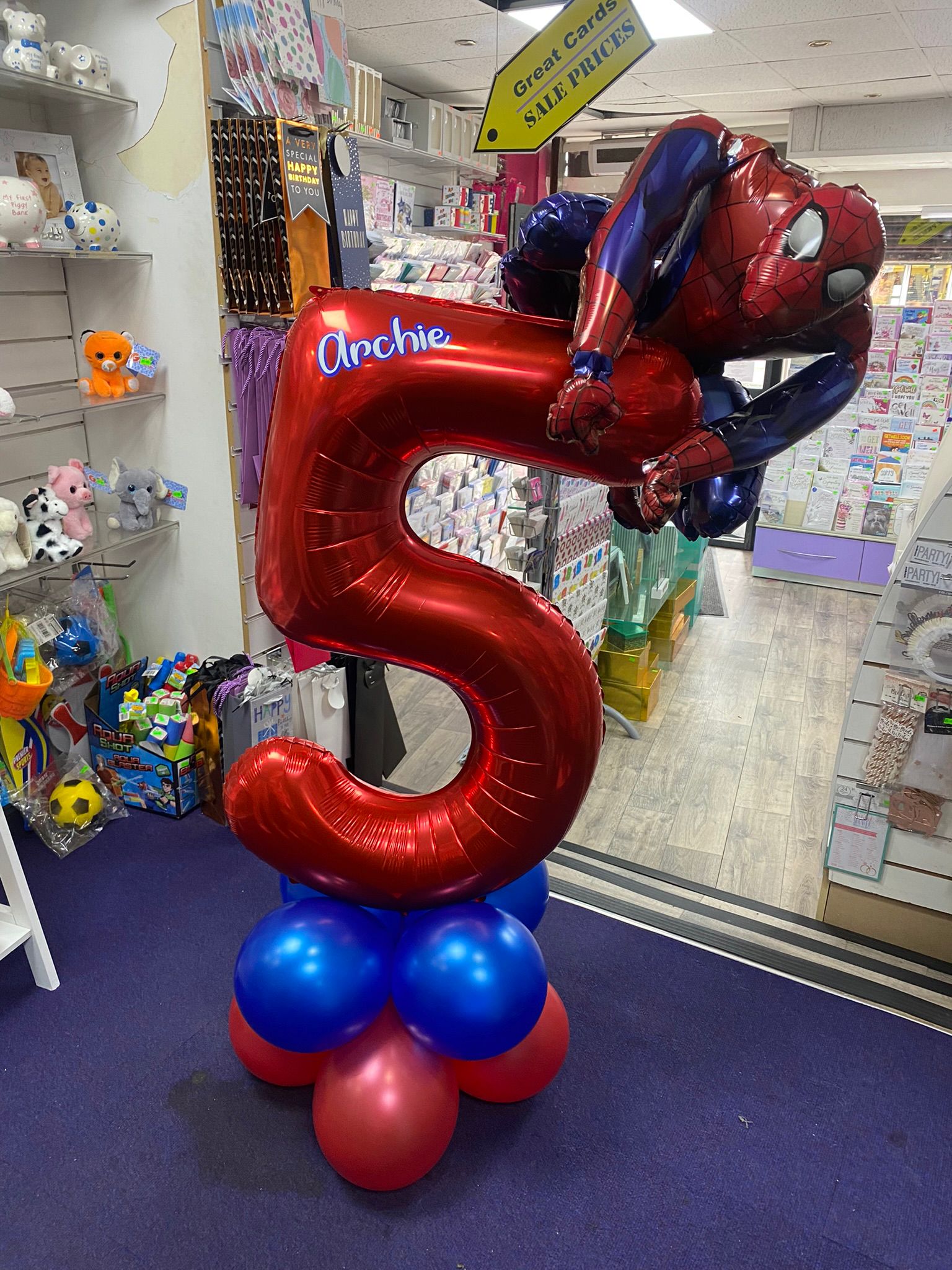 Character Balloon Displays. Spiderman Balloons
