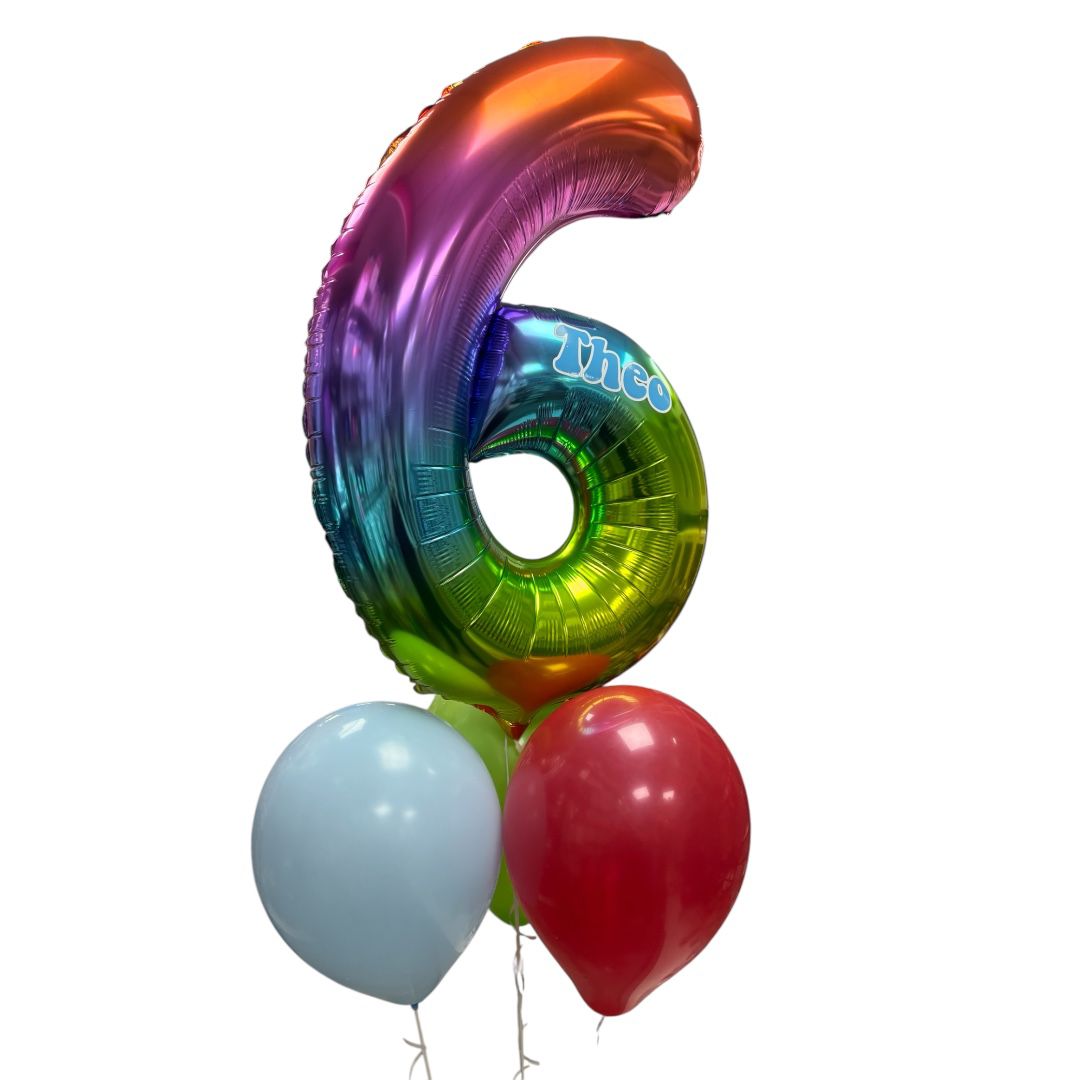 Balloon Bouquet. Large Number with 3 Latex Balloons  Local Pick up Only In store